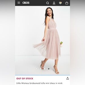 Little Mistress Pink Ruched Tiered Midi Dress